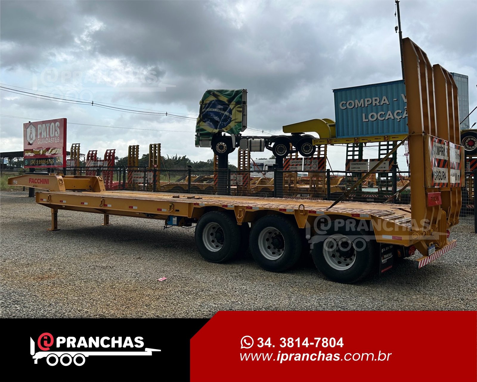 Prancha Carrega Tudo Facchini 03 eixos 2021 Amarelo