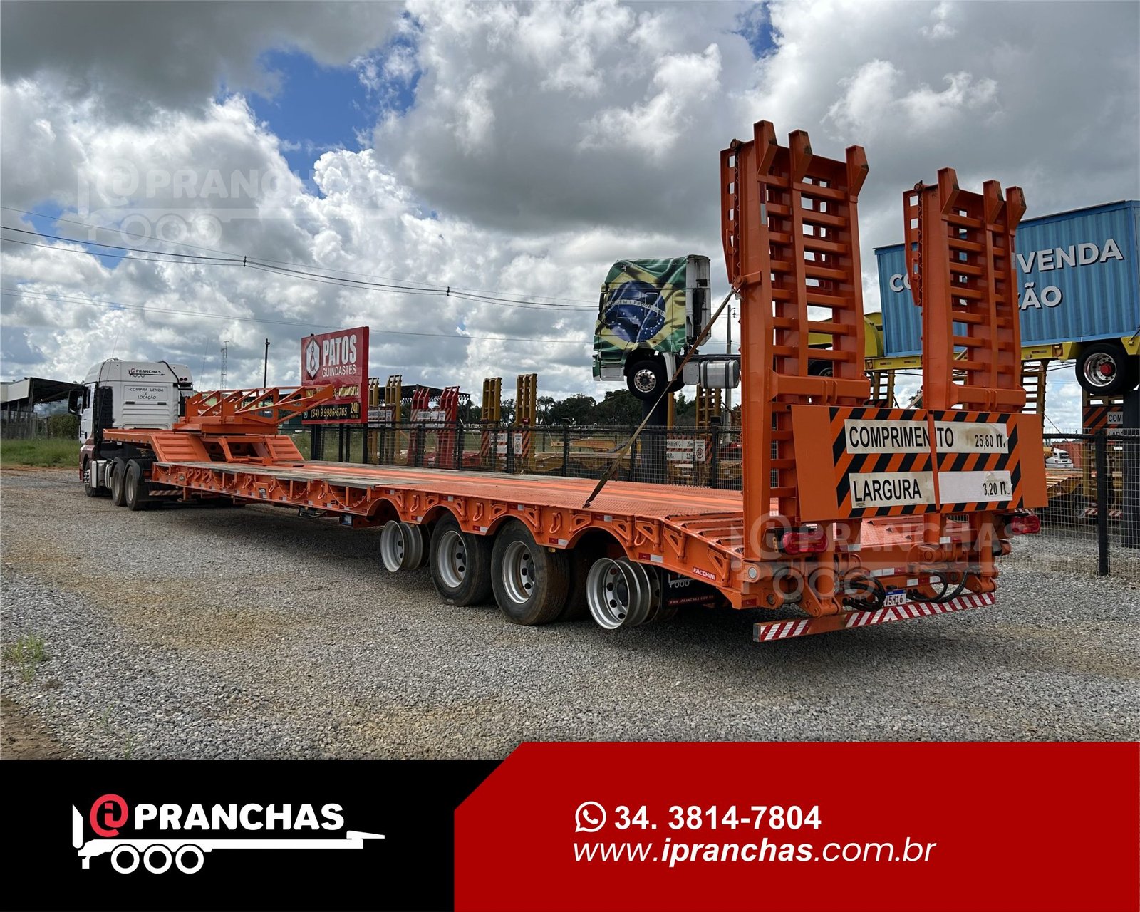 Prancha Carrega Tudo 04 Eixos Laranja 