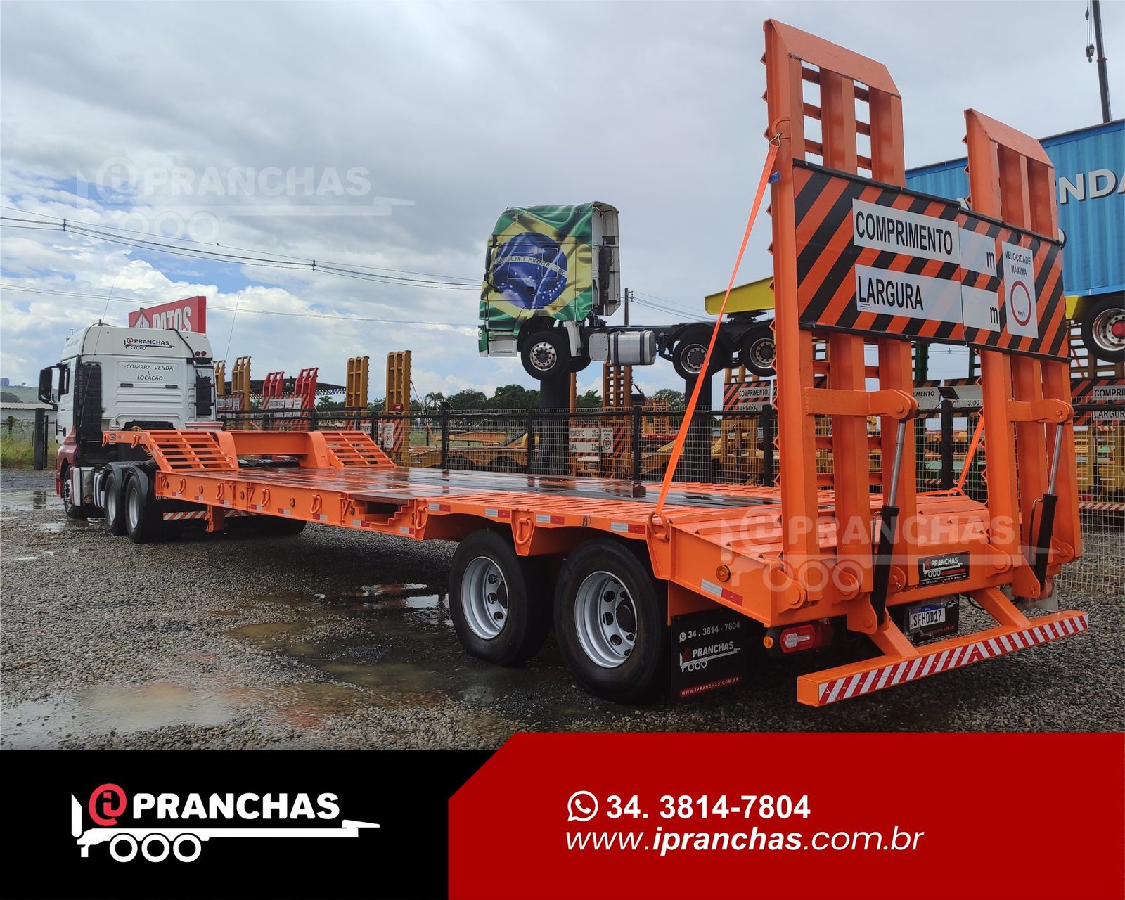 Prancha Carrega Tudo 02 Eixos Laranja