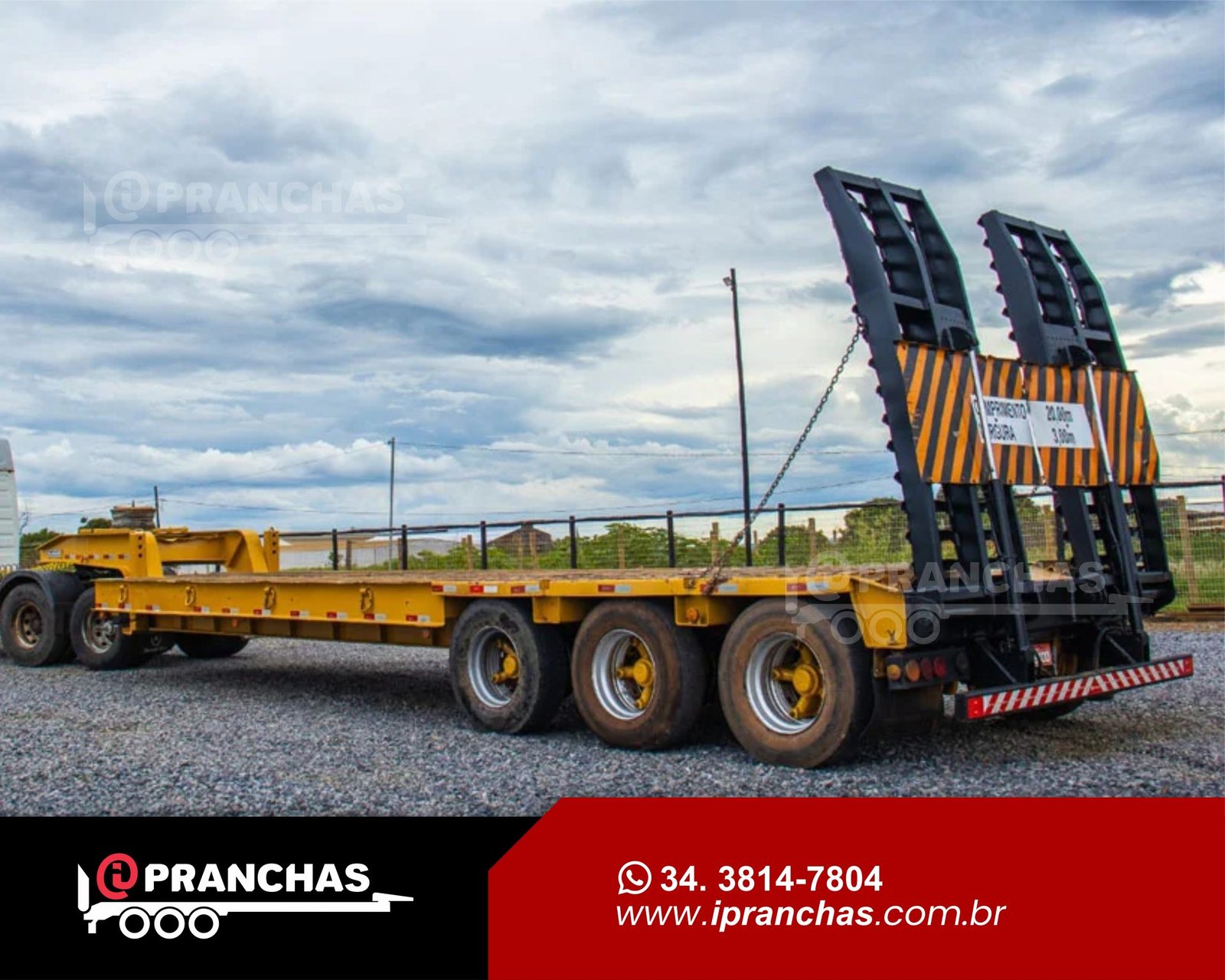 Prancha Carrega Tudo 03 eixos Azul/Amarela