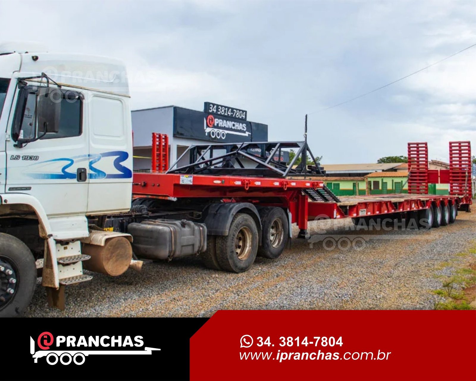 Prancha Carrega Tudo 4 eixos Vermelha 
