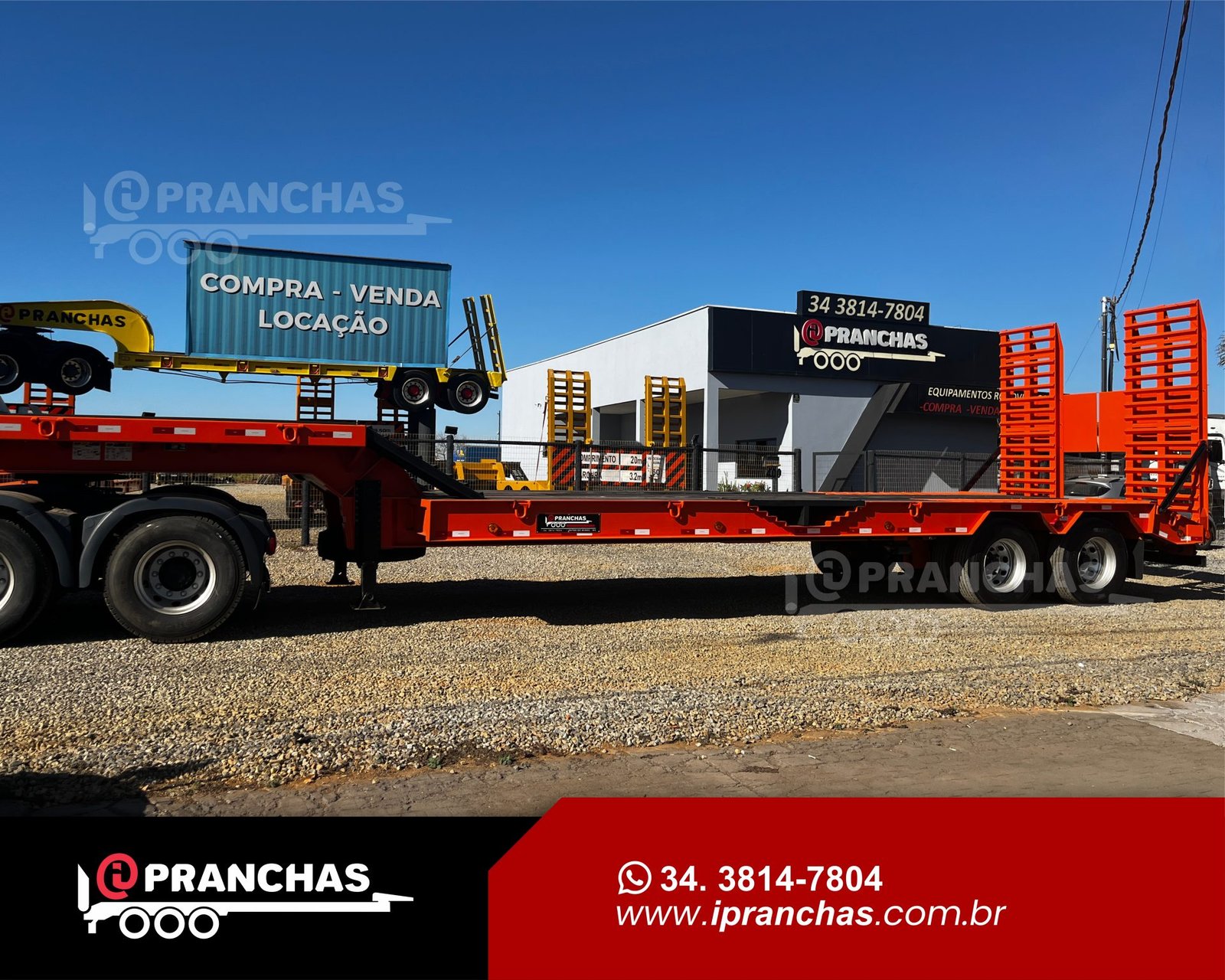 Prancha Carrega Tudo 02 Eixos Laranja
